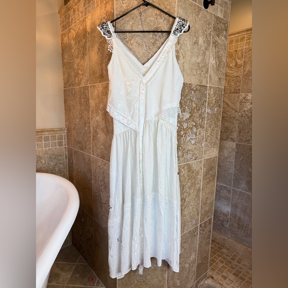 NEW ZARA ATELIER OYSTER WHITE STUDDED BEADED DRESS LIMITED EDITION XS - Picture 14 of 15